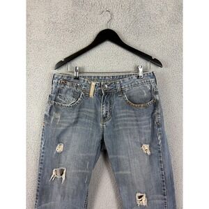 Tokyo Five Makoto Relax Fit Jeans Mens 32x32 Blue Distressed Straight Denim Men